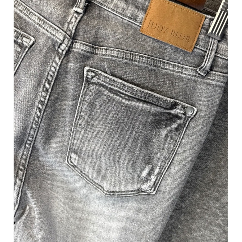 Judy Blue Skinny Jeans Size 7/28 Gray Preppy Party Distressed Raw Hem JB88792 - Picture 13 of 15